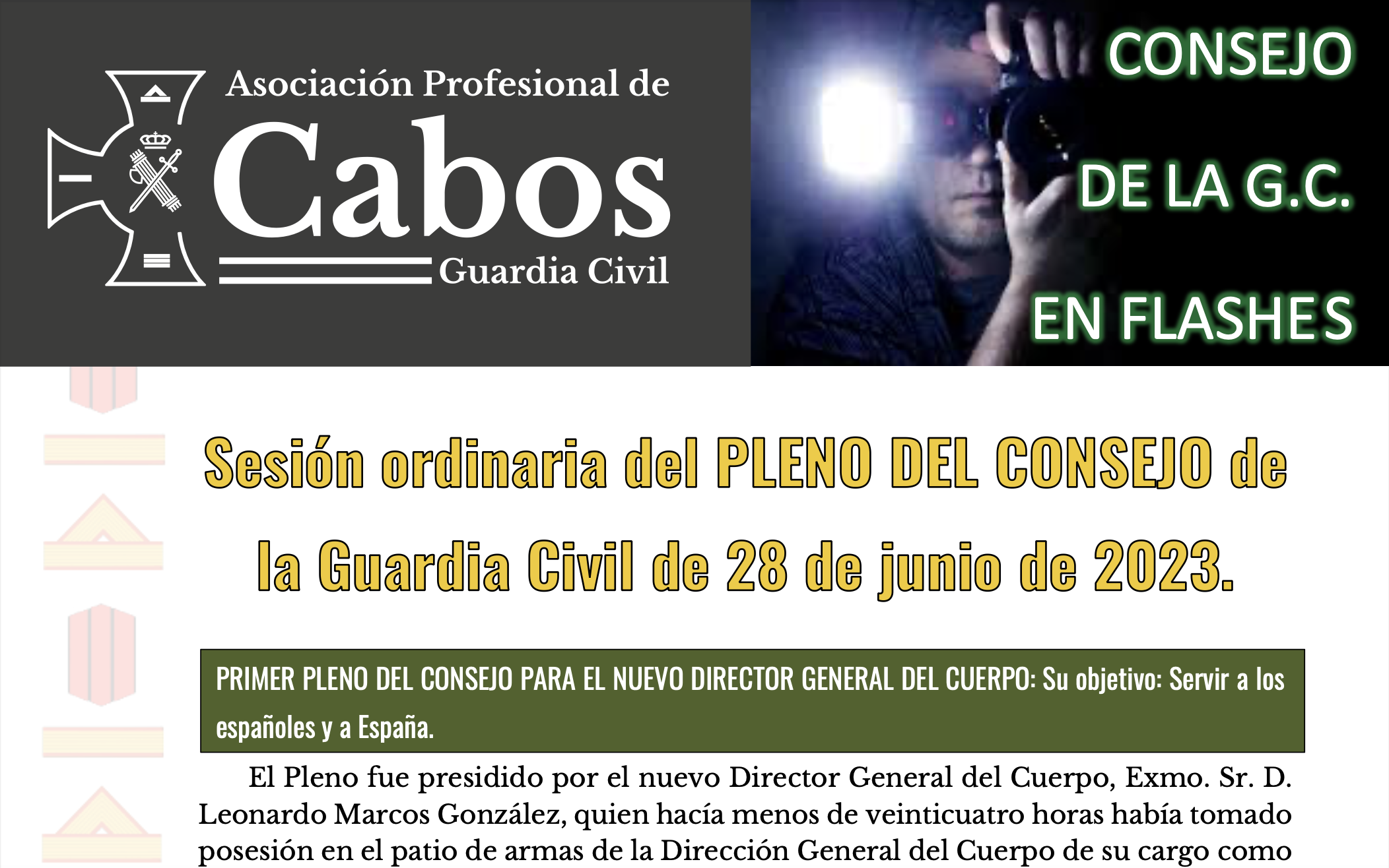 El Consejo De La Guardia Civil En Flashes De 28 De Junio De 2023 Apc Gc